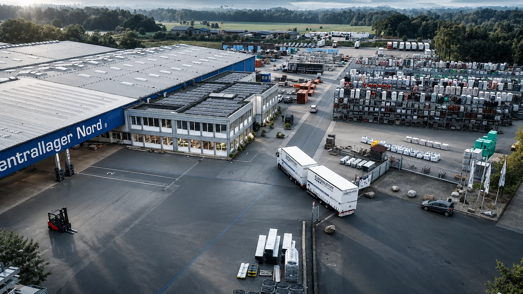 EUROBAUSTOFF Zentrallager Nord aus der Luft – Employer Branding Filmproduktion