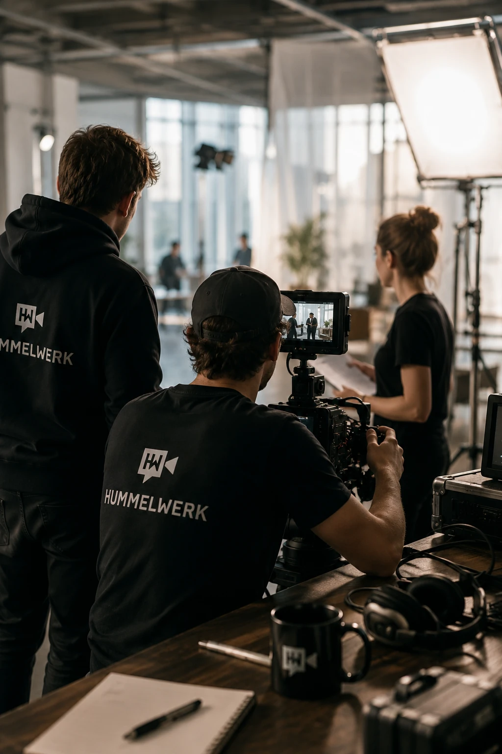 HUMMELWERK Filmproduktion bei der Arbeit an einem professionellen Videodreh