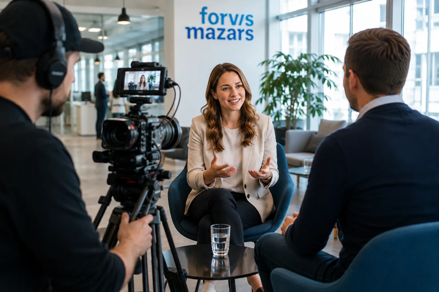 Employer-Branding-Interview bei einer Filmproduktion im modernen Büro