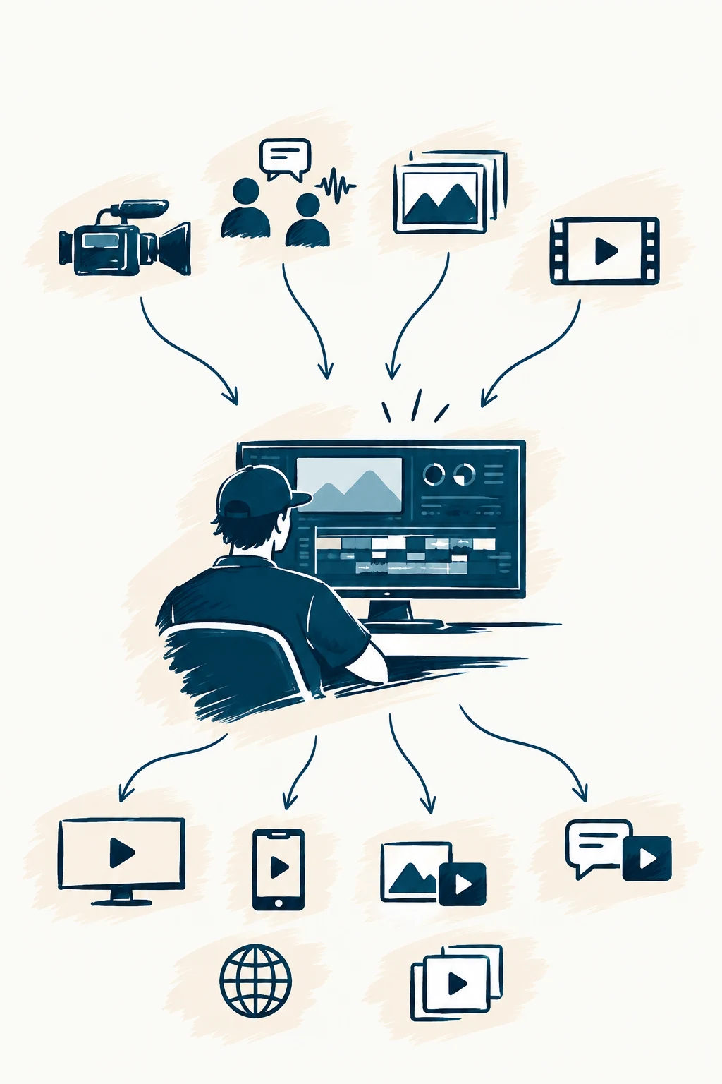 Vorhandenes Film- und Bildmaterial wird in der Postproduktion zu neuen Content-Formaten weiterentwickelt